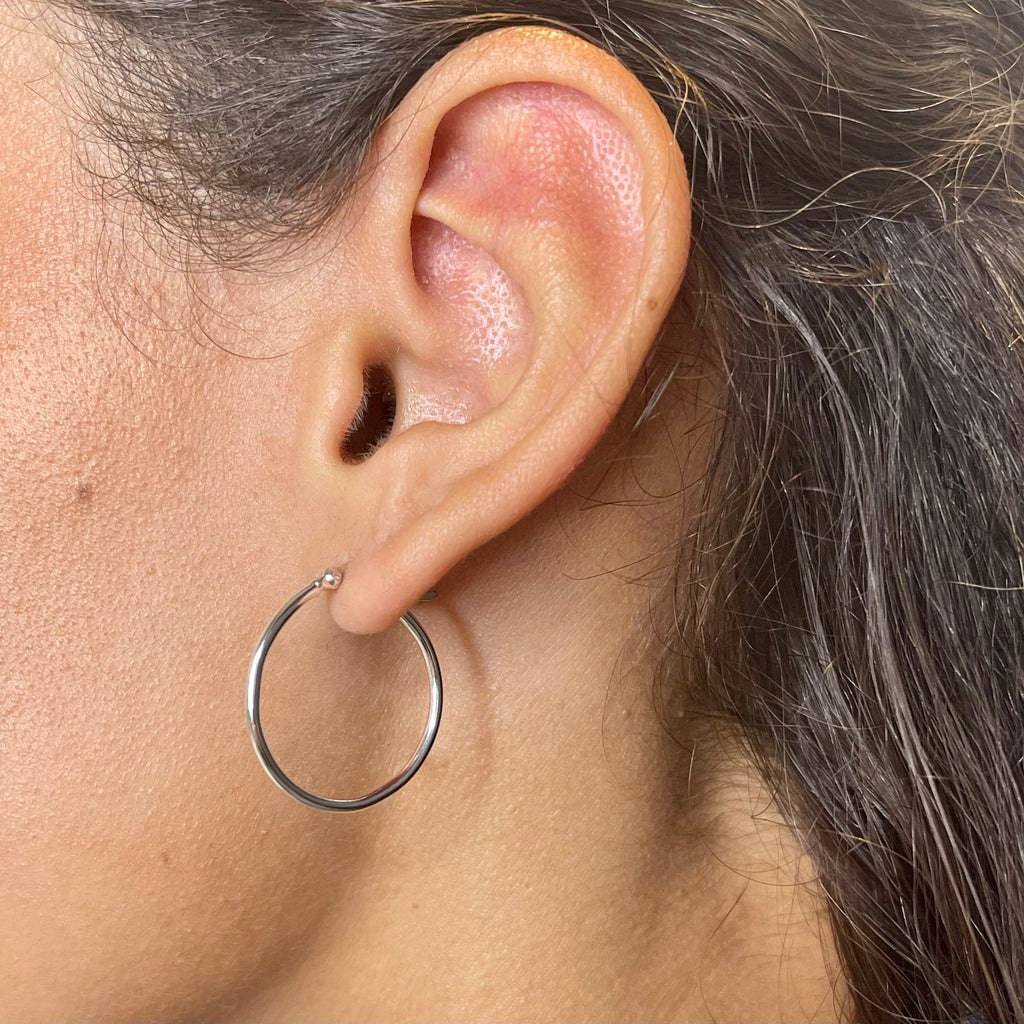 Round Hoop Earring | Shimmering Silver Earring - Earrings, Jewellery -  FOLKWAYS
